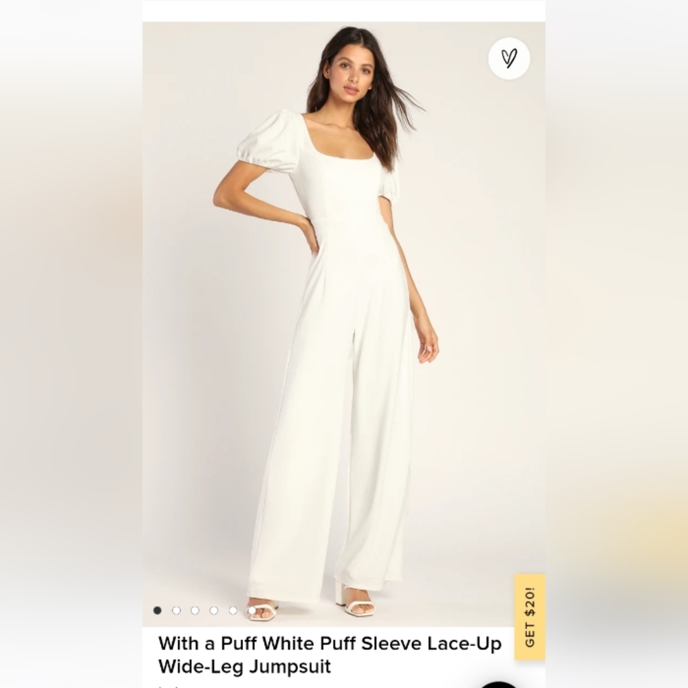 With A Puff Lulus white jumpsuit